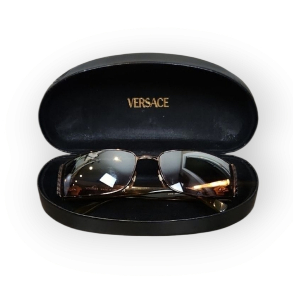 Versace Vintage Brown Tortoiseshellโ Mirror Rectangular Sunglasses